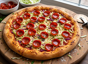 Pepperoni Cabbage Pizza