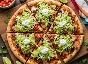 Taco Pizza with Lettuce